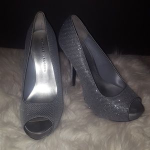 Women's Silver Platform Pumps